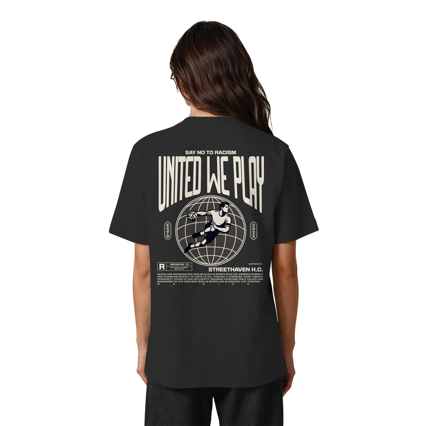 United we Play Handball No Racism - Heavy Oversized Organic Shirt